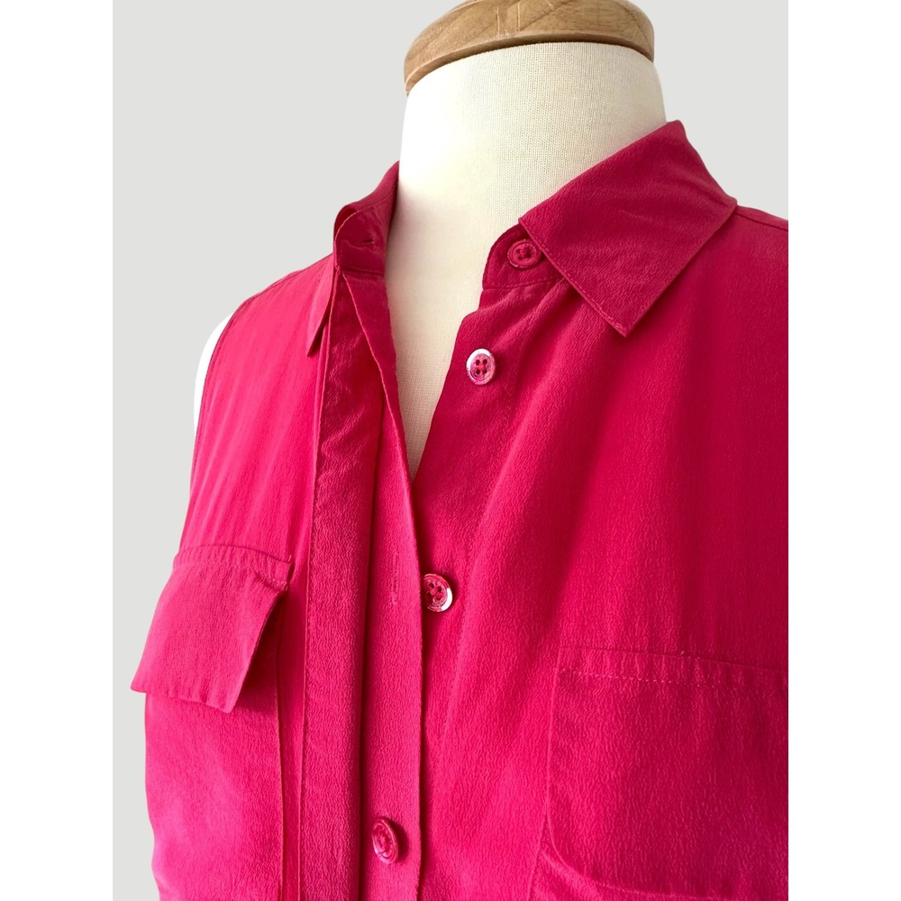 Equipment Tegan 100% Silk Shirt Midi Dress Pink Quiet Luxury Coastal Size M - Picture 5 of 8